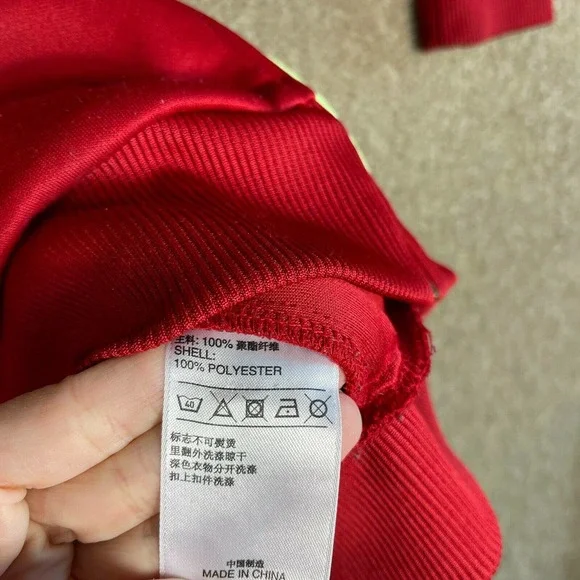 Adidas Track Jacket Youth Boys Size Large L Red Full Zip Hooded Zipped Pockets - Picture 7 of 8